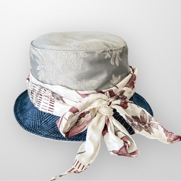 ♻️ Upcycle Hat Women’s Spring Hats with Hair Scarf Eco Friendly Sustaina… - Picture 5 of 9